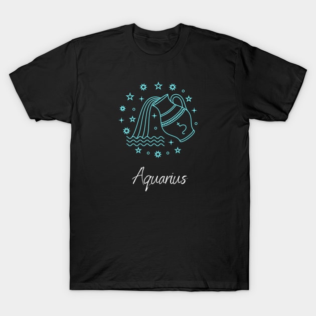 Birthday zodiac sign Aquarius T-Shirt by Mia